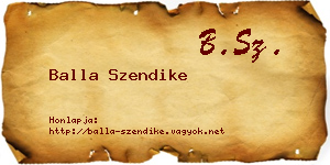 Balla Szendike névjegykártya