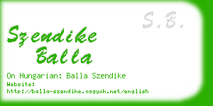 szendike balla business card